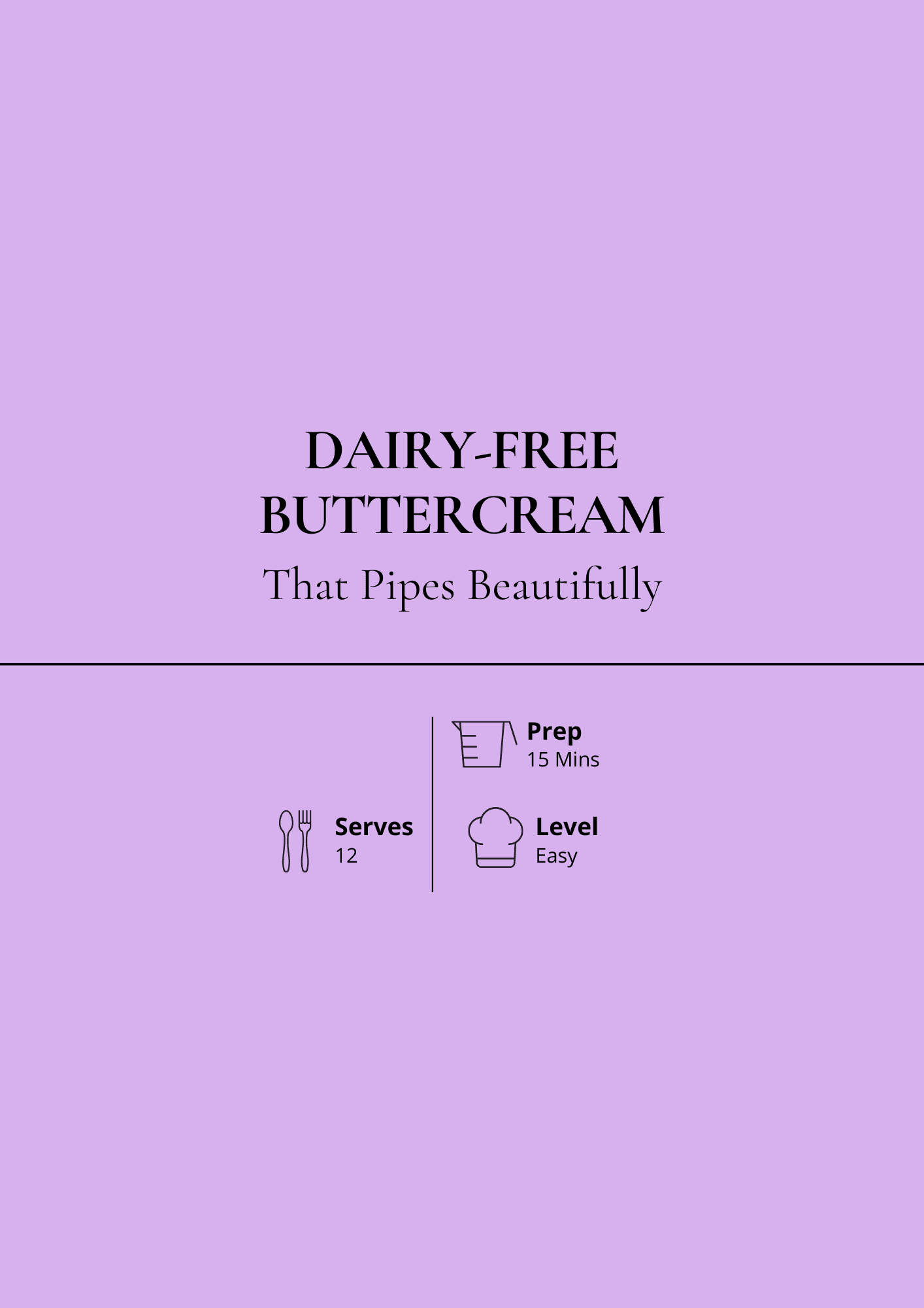 Dairy Free Buttercream Recipe Card